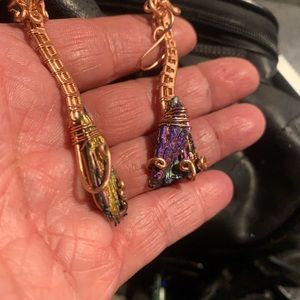 Witchs broom earrings